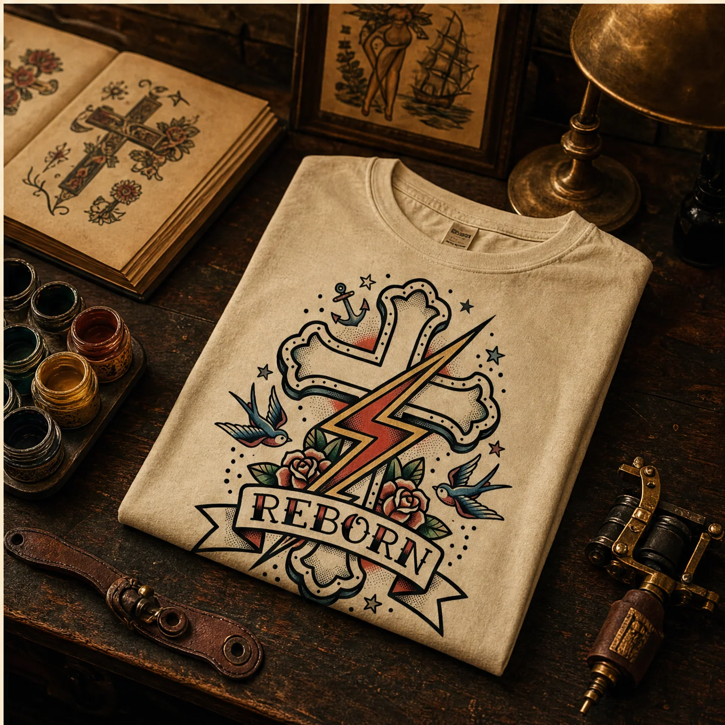 Traditional American Tattoo T-Shirt - Image 5